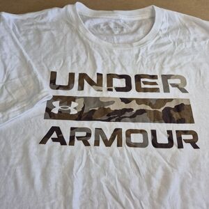 Under Armour White T-Shirt with Camo Logo